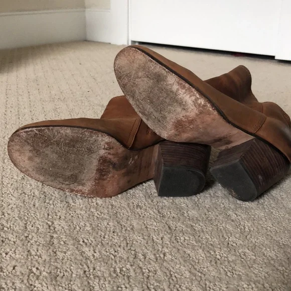 Cole Haan Tan Suede Chesney Stacked Heel Bootie Size 8.5 - Picture 5 of 6